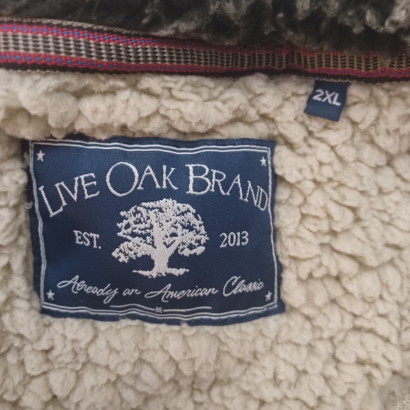 Live Oak Brand Oatmeal Quarter Zip Sherpa Jacket Men's Size 2X Unisex - Picture 2 of 7